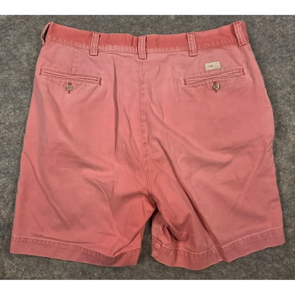 Polo Ralph Lauren Andrew Mens 36 Pink Coral Frayed Hem Chino Shorts Distressed*